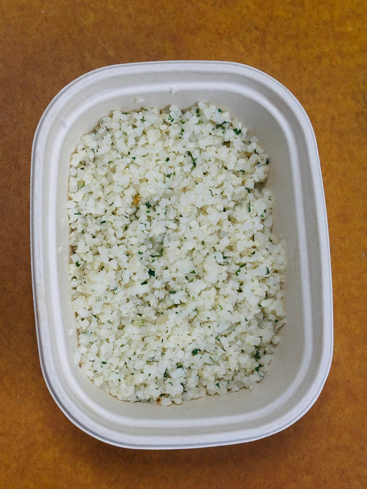 garlic & parsley cauliflower rice family sized side